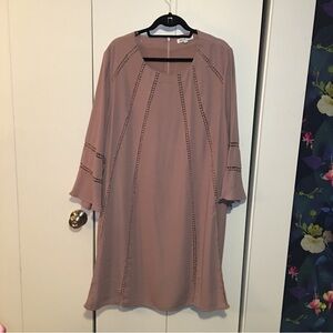 Truly You Long Sleeve Swing Dress Mauve Size 22 Preowned